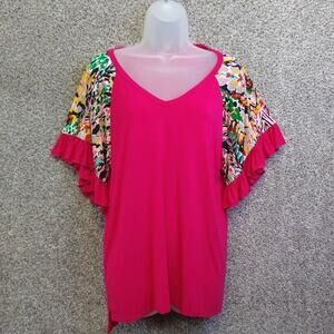 Beeson River Soft Knit top with short bell sleeves Med